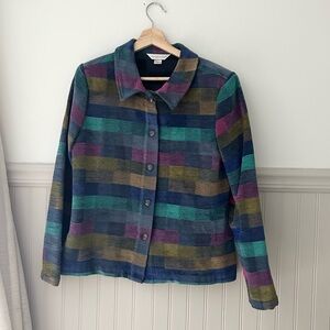 Vintage Unique Christopher & Banks Medium Colorful Tapestry Jacket